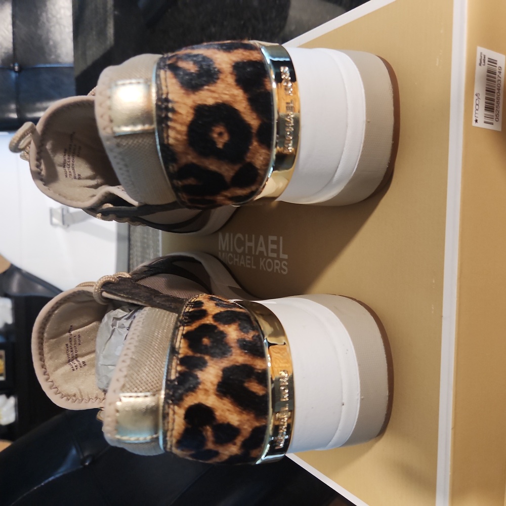 Michael Kors Women's Liv Trainer Sneakers - Gold and Brown